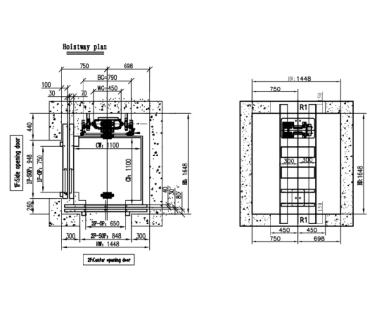 Mexico Project: 90-Degree Doors in a 1.648m x 1.448m Shaft
