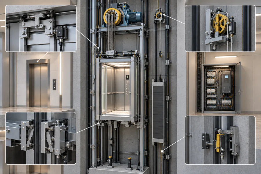 Elevator VVVF drive and encoder feedback architecture for traction motor motion control
